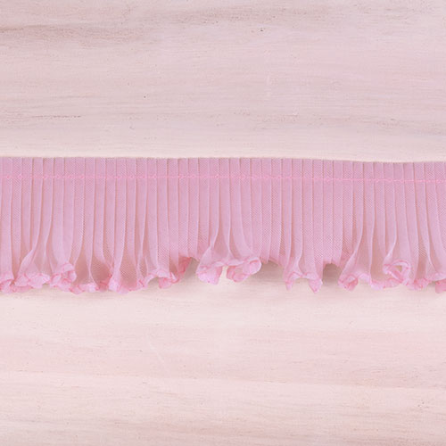 プリーツフリルレース(AS7300) 約3.8cm幅 2.ピンク 07Ac99_