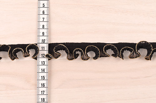 プリーツフリルレース(AS7700) 約2.5cm幅 21.白×シルバー糸 07Ac99_