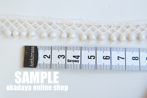 ボンボンケミカルレース(CH-6198-01) 約1.5cm幅 白 07Ac99_