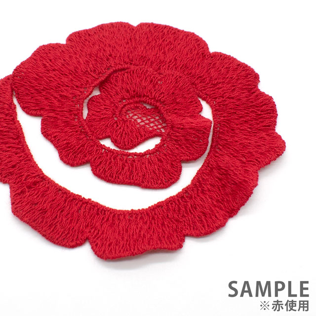 デザインレースユキ 綿糸のアップリケ 花びら(36212-C) グレー 1枚入 07Bb99j