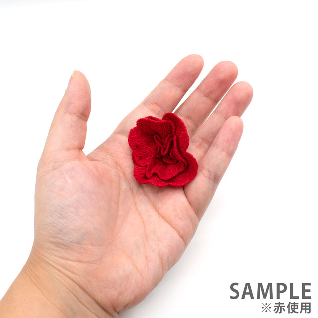 デザインレースユキ 綿糸のアップリケ 花びら(36212-C) グレー 1枚入 07Bb99j