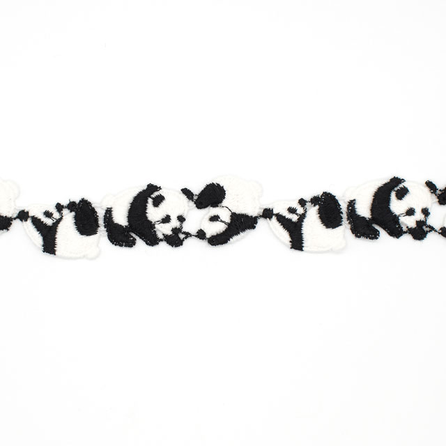デザインレースユキ ケミカルレース パンダ(05768-CC) 長さ約50cm 黒×白 07Ac99j