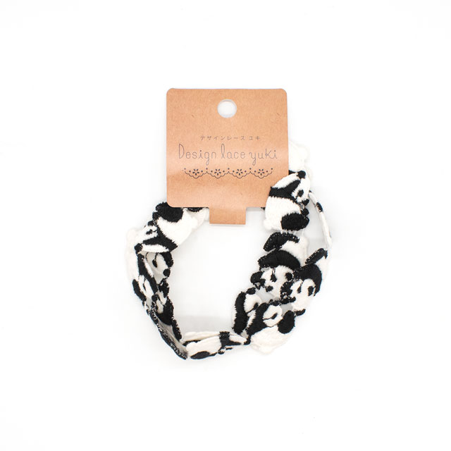 デザインレースユキ ケミカルレース パンダ(05768-CC) 長さ約50cm 黒×白 07Ac99j