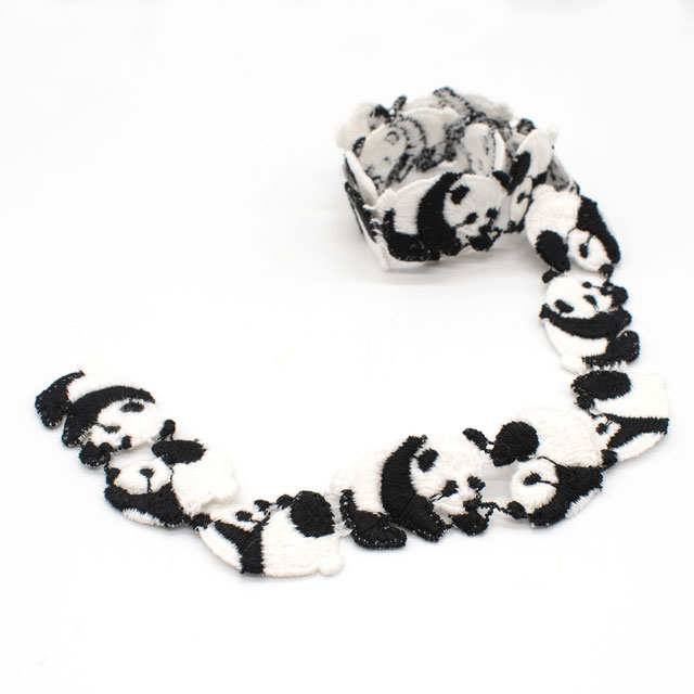 デザインレースユキ ケミカルレース パンダ(05768-CC) 長さ約50cm 黒×白 07Ac99j