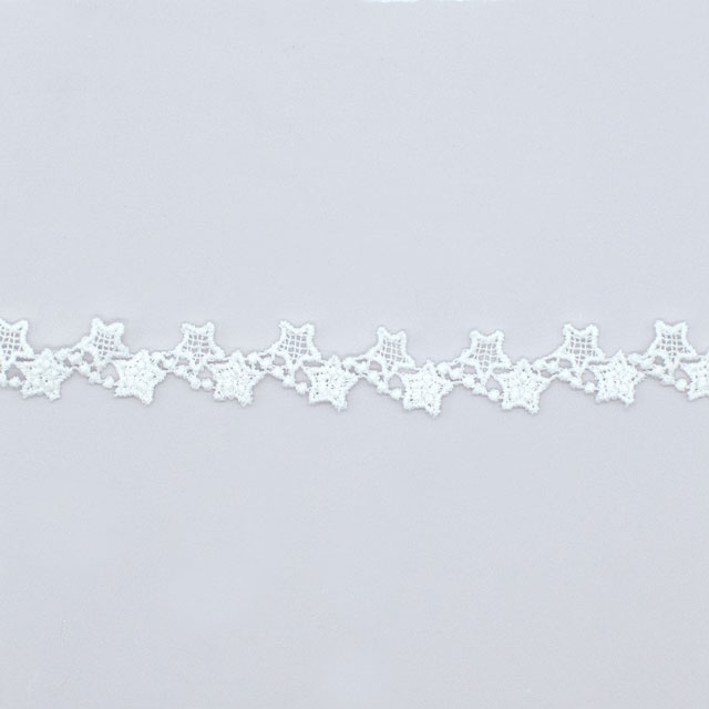 デザインレースユキ ケミカルレース 蓄光 星・玉(11461-LC) 長さ約50cm オフ白 07Ac99j