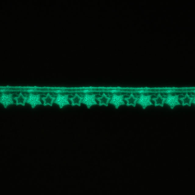 デザインレースユキ ケミカルレース 蓄光 星・シノア(11463-LC) 長さ約50cm オフ白 07Ac99j