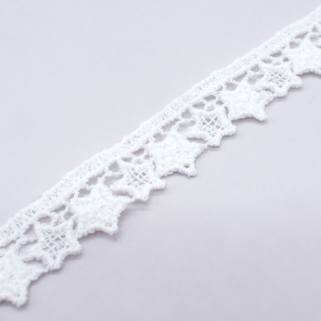 デザインレースユキ ケミカルレース 蓄光 星・シノア(11463-LC) 長さ約50cm オフ白 07Ac99j