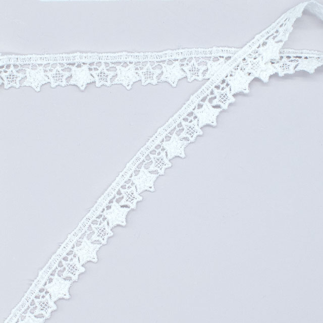 デザインレースユキ ケミカルレース 蓄光 星・シノア(11463-LC) 長さ約50cm オフ白 07Ac99j