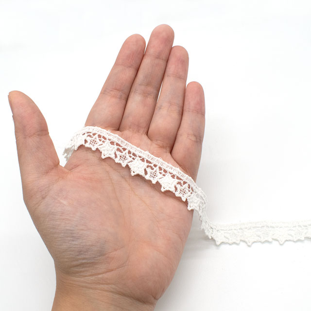 デザインレースユキ ケミカルレース 蓄光 星・シノア(11463-LC) 長さ約50cm オフ白 07Ac99j