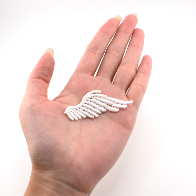 デザインレースユキ アップリケ 羽(36326-R) Sサイズ オフ白 1組入 07Bb99j