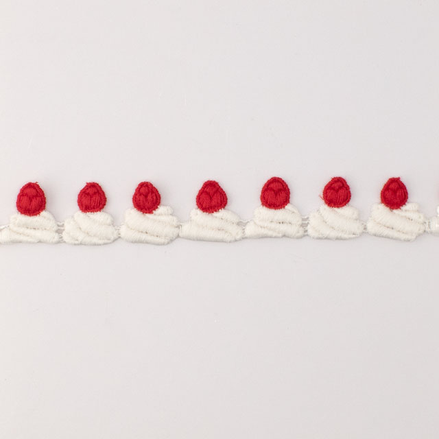 デザインレースユキ ケミカルレース いちごホイップ(05793CC) 長さ約50cm 07Ac99j