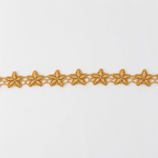 デザインレースユキ ケミカルレース 星(10677CC) 長さ約1m 金ラメ 07Ac99j