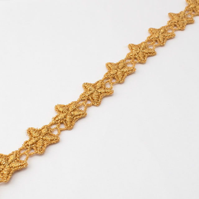 デザインレースユキ ケミカルレース 星(10677CC) 長さ約1m 金ラメ 07Ac99j