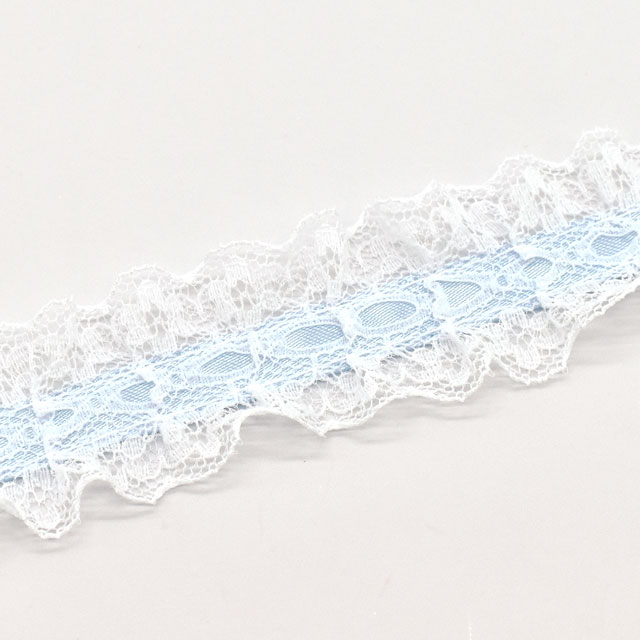 両山ラッセルフリルリボンレース(HA12432RB) 35.サックス 07Ac99_