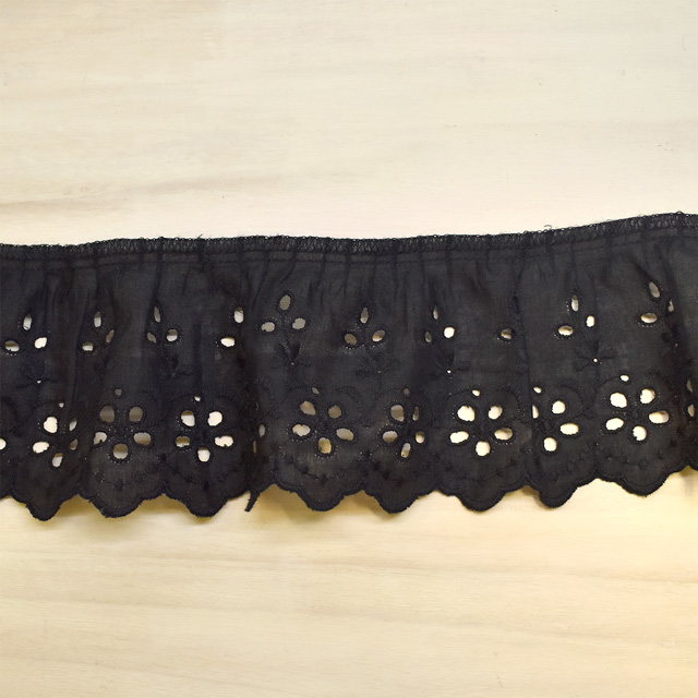 綿レース(MO58) 約7.7cm幅 4.黒 07Ac99_