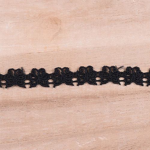 ケミカルレース 蝶/小(MYS-1) 約1cm幅 3.黒 07Ac99_