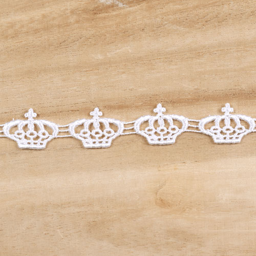 ケミカルレース クラウン(MYS-4) 約2cm幅 1.白 07Ac99_