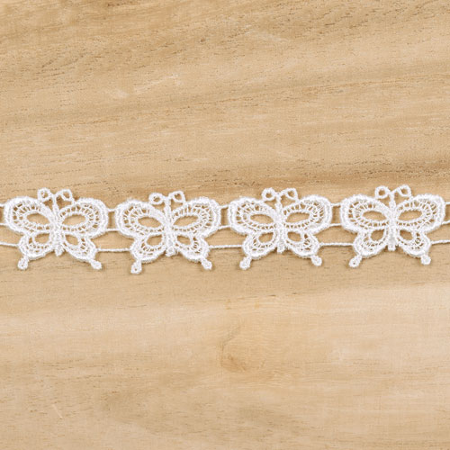 ケミカルレース 蝶/大(MYS-5) 約2cm幅 2.オフ白 99Zz99_