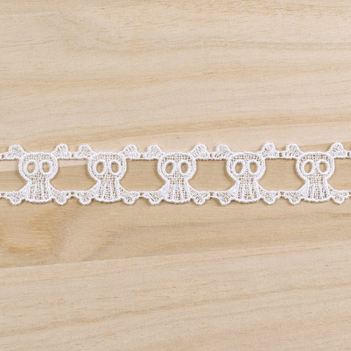 ケミカルレース ドクロ(MYS-6) 約3.5cm幅 1.白 07Ac99_