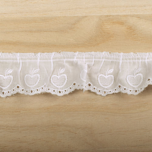 綿ギャザーレース りんご(MYS-19) 1.白 99Zz99_