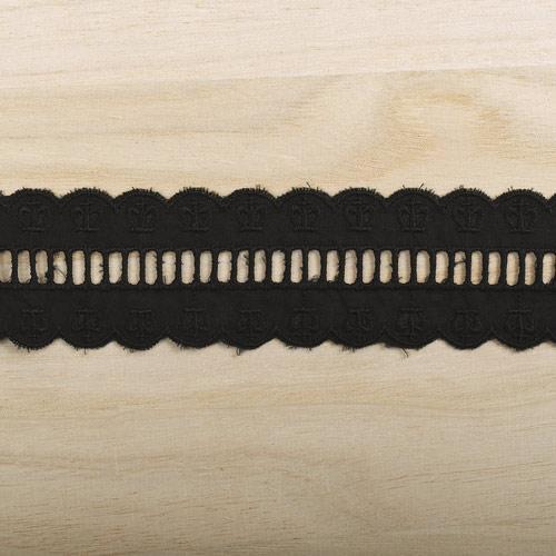 はしごレース クラウン(MYS-22) 約4.5cm幅 4.黒 07Ac99_