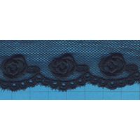 チュール平レース バラ(MYS-30) 約2.5cm幅 3.黒 07Ac99_
