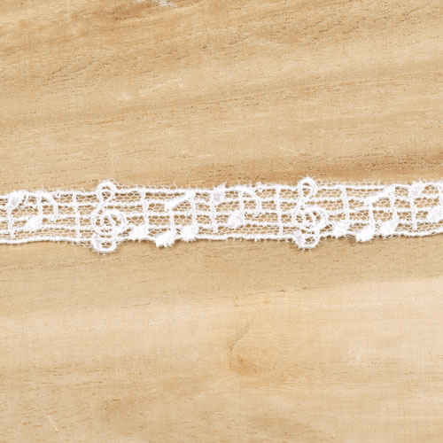 チュールレース 音符(MYS-32) 約1.7cm幅 2.オフ白 99Zz99_