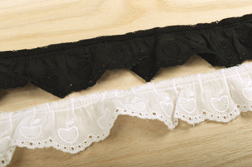 綿ギャザーレース りんご(MYS-19) 1.白 99Zz99_