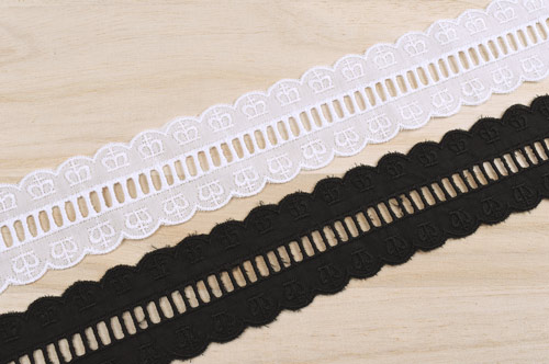 はしごレース クラウン(MYS-22) 約4.5cm幅 4.黒 07Ac99_