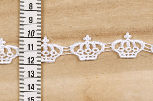 ケミカルレース クラウン(MYS-4) 約2cm幅 1.白 07Ac99_