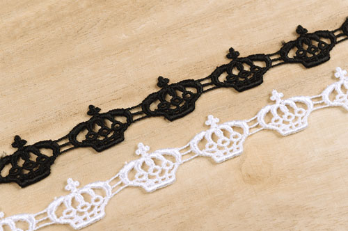 ケミカルレース クラウン(MYS-4) 約2cm幅 1.白 07Ac99_