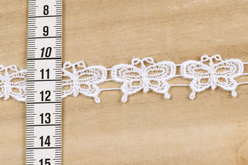 ケミカルレース 蝶/大(MYS-5) 約2cm幅 2.オフ白 99Zz99_