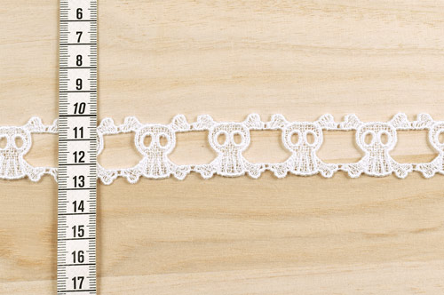 ケミカルレース ドクロ(MYS-6) 約3.5cm幅 1.白 07Ac99_