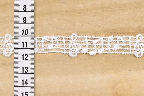 チュールレース 音符(MYS-32) 約1.7cm幅 2.オフ白 99Zz99_