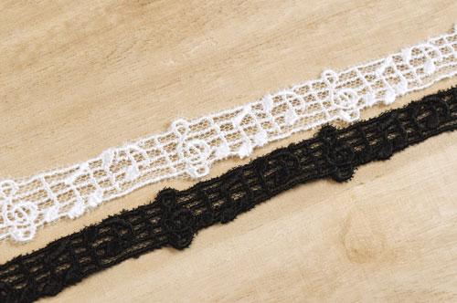 チュールレース 音符(MYS-32) 約1.7cm幅 2.オフ白 99Zz99_