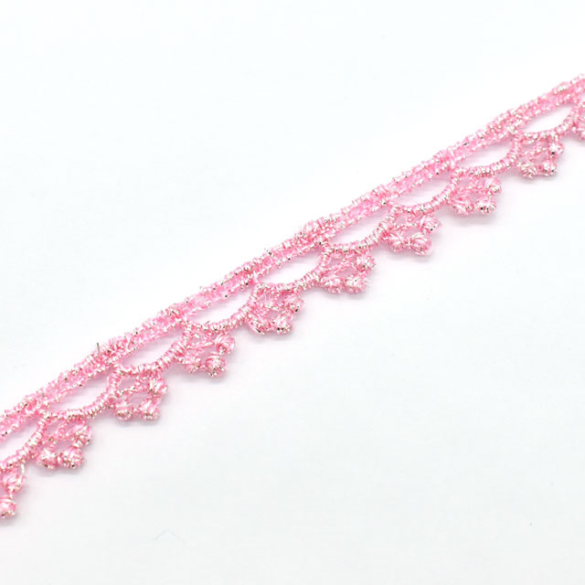 ラメピコットケミカルレース(PR-5005-S) 31.ピンク 07Ac99_