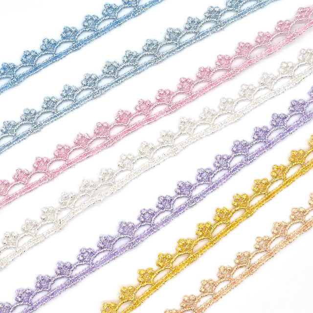 ラメピコットケミカルレース(PR-5005-S) 31.ピンク 07Ac99_