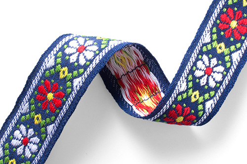 チロリアンテープ レトロフラワー(344-920) 25.赤×白黒フラワー 07Ab99_