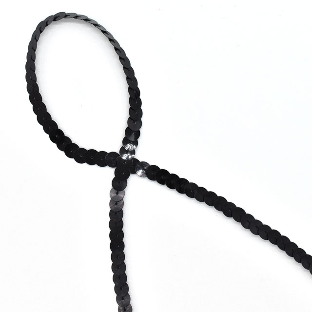 アイロン接着スパンコールブレード 一連/6mm(H-6) 218.ブラック 07Bd99_