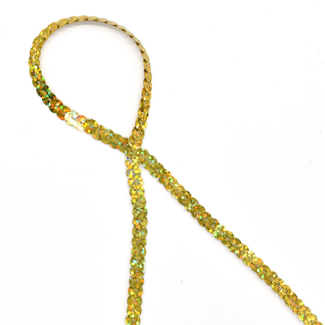 アイロン接着スパンコールブレード 一連/6mm(H-6) 902.ホログラムゴールド 07Bd99_