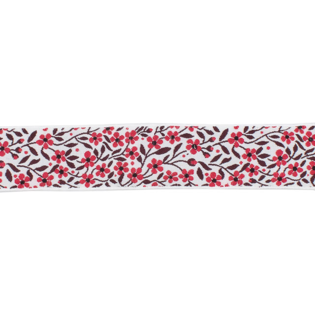 KAFKA-カフカリボン- 小さな勿忘草 約25mm幅×50cmカット(HC-P100478-40-50) 40.ホワイト/レッド/ワインレッド 07Aa99_