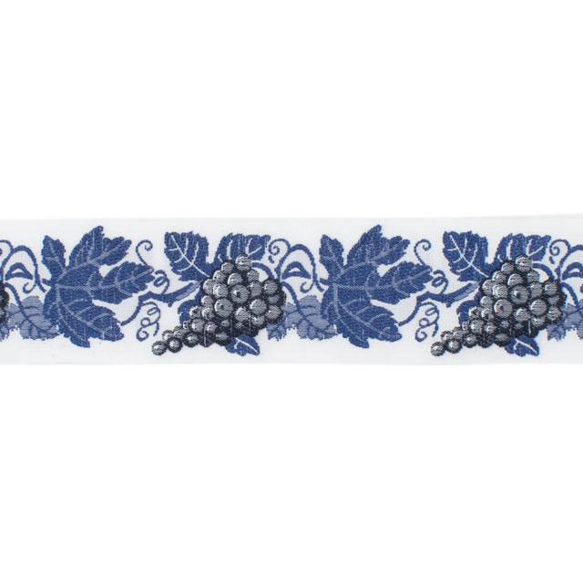 KAFKA-カフカリボン- ぶどう 約32mm幅×50cmカット(HC-P100417-01-50) 01.ホワイト/ブルー 07Aa99_