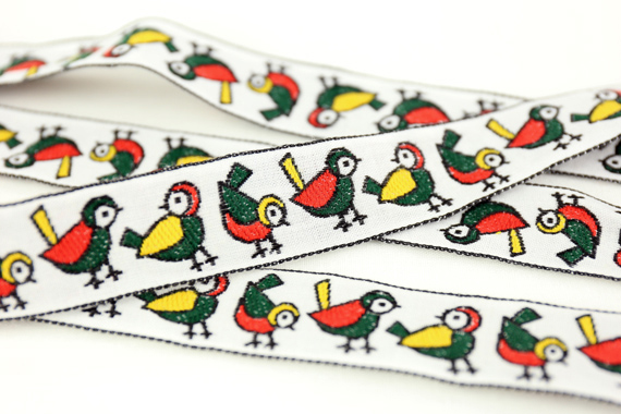 レピヤンリボン オリジナルチロル コトリリボン (104-11-12) 25mm ホワイト 07Ab99_