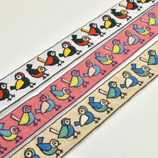 レピヤンリボン オリジナルチロル コトリリボン (104-11-12) 25mm ホワイト 07Ab99_