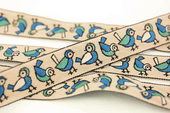 レピヤンリボン オリジナルチロル コトリリボン (104-13-12) 25mm ベージュ 07Ab99_