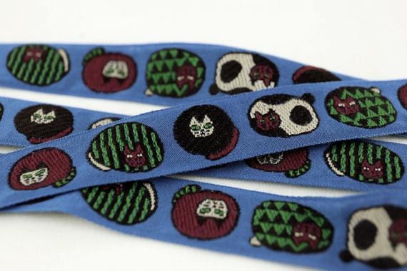 レピヤンリボン オリジナルチロル まんまる猫リボン (105-12-12) 25mm ブルー 07Ab99_