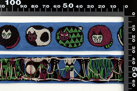 レピヤンリボン オリジナルチロル まんまる猫リボン (105-12-12) 25mm ブルー 07Ab99_