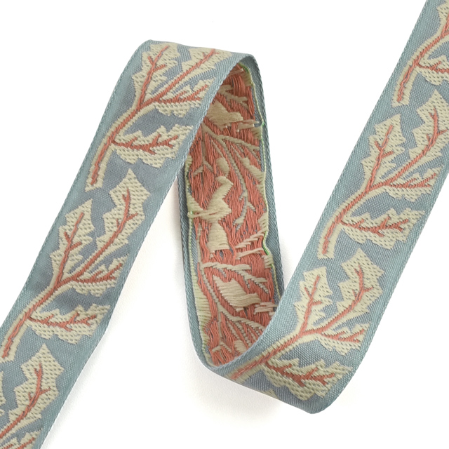 レピヤンリボン オリジナルチロル 葉っぱリボン (101-13-12) 25mm ウォーターブルー 07Ab99_