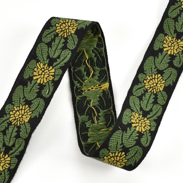 レピヤンリボン オリジナルチロル たんぽぽリボン (107-12-12) 25mm ブラック 07Ab99_