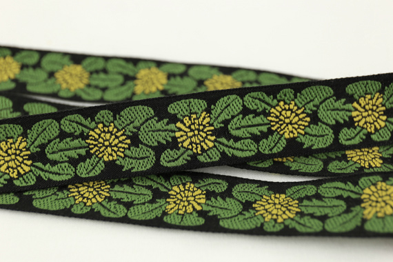 レピヤンリボン オリジナルチロル たんぽぽリボン (107-12-12) 25mm ブラック 07Ab99_